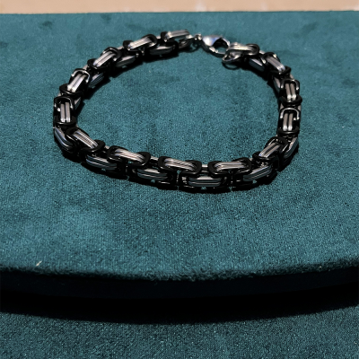 Βραχιόλι Leon μαύρο ασημί