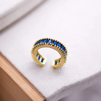 Δαχτυλίδι Sparkle χρυσό μπλε 