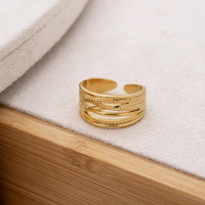 Δαχτυλίδι Lines χρυσό