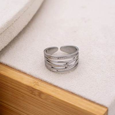 Δαχτυλίδι Lines ασημί