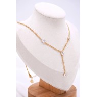 Κολιέ Joy Clear White χρυσό