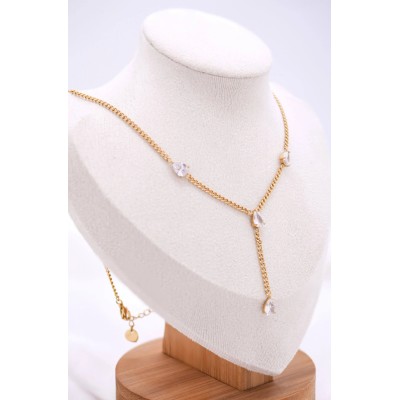 Κολιέ Joy Clear White χρυσό Κολιέ Joy Clear White χρυσό