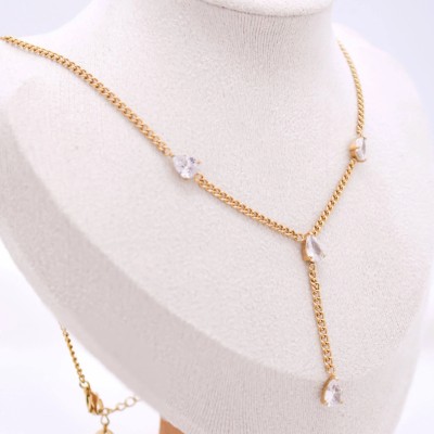 Κολιέ Joy Clear White χρυσό