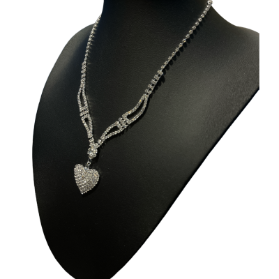 Σετ κολιέ και σκουλαρίκια My Heart ασημί 