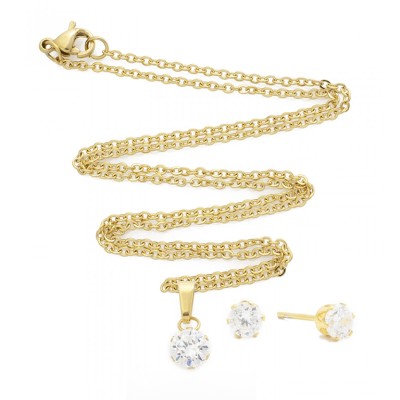 Σετ κολιέ και σκουλαρίκια χρυσό χρώμα Σετ κολιέ και σκουλαρίκια χρυσό χρώμα