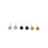 Σετ 2+1 καρφωτά σκουλαρίκια με στρόγγυλη πέτρα 4.5 mm Moon