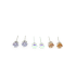 Σετ 2+1 καρφωτά σκουλαρίκια με στρόγγυλη πέτρα 6.5 mm Ori