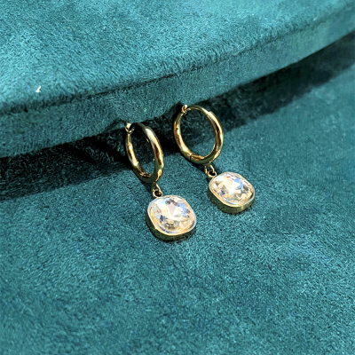Σκουλαρίκια ΅White Drop χρυσά