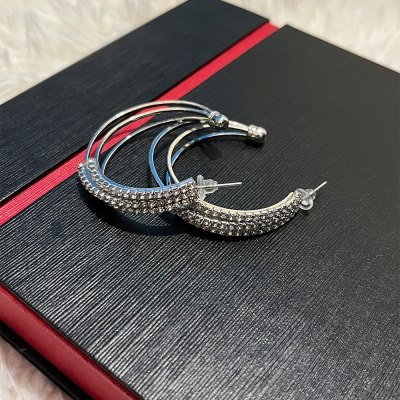 Σκουλαρίκια Triple Night ασημί