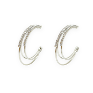 Σκουλαρίκια Triple Night ασημί