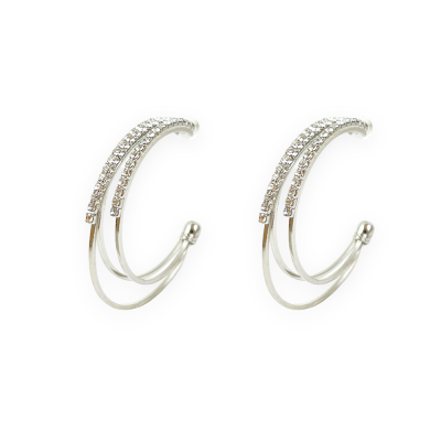 Σκουλαρίκια Triple Night ασημί