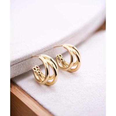 Σκουλαρίκια Triple Hoops χρυσά