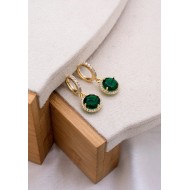 Σκουλαρίκια Emerald Drop χρυσά