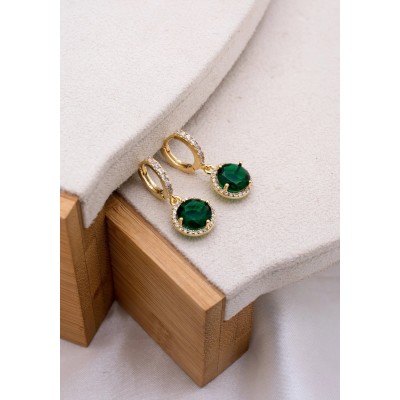 Σκουλαρίκια Emerald Drop χρυσά