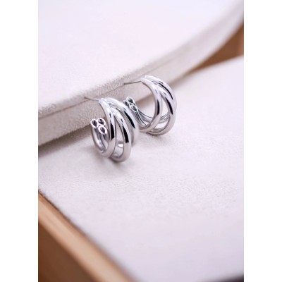 Σκουλαρίκια Triple Hoops ασημί