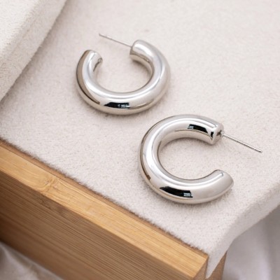 Σκουλαρίκια Big Hoops ασημί