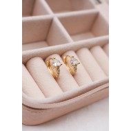 Σκουλαρίκια Heart Clear χρυσά