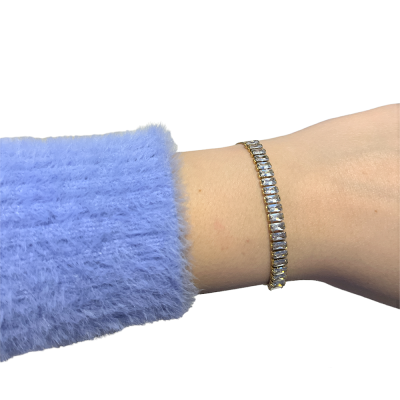 Χρυσό βραχιόλι Daze Clear White 