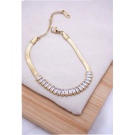 Χρυσό βραχιόλι Daze Clear White 