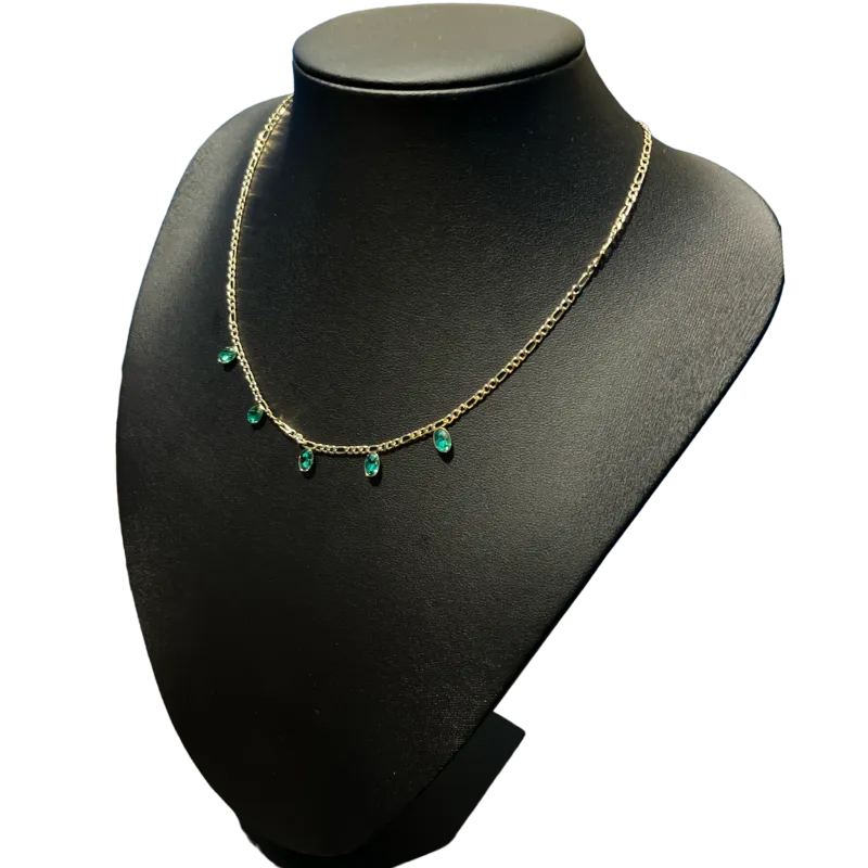 Κολιέ Emerald Droplets χρυσό Κολιέ Emerald Droplets χρυσό