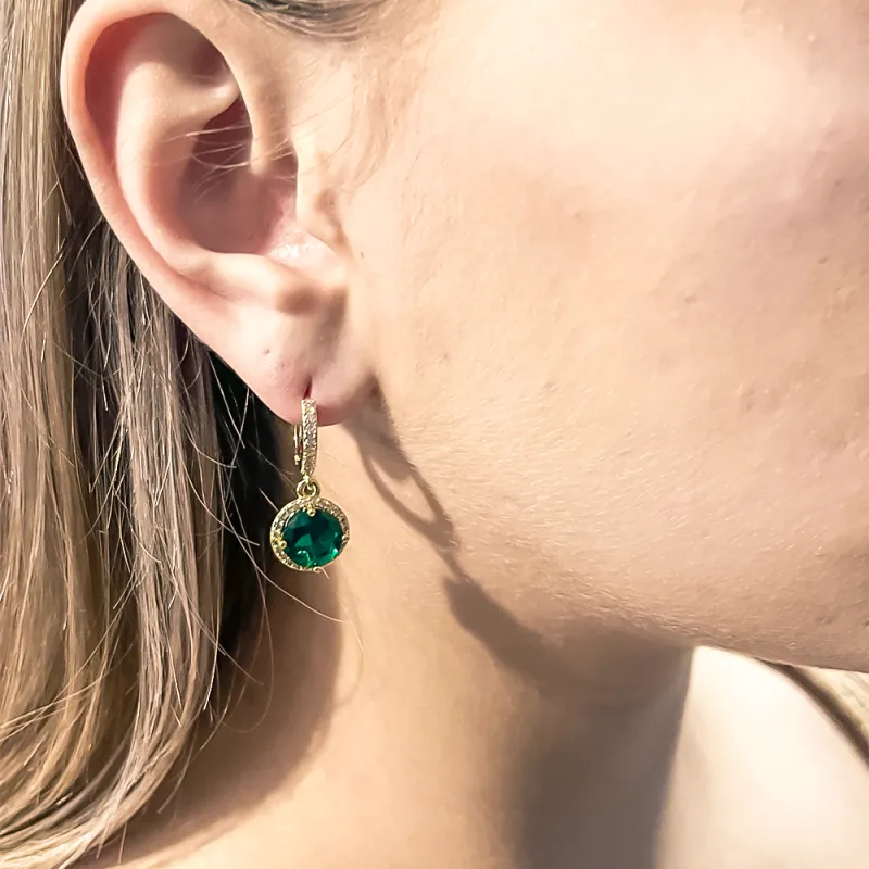 Σκουλαρίκια Emerald Drop χρυσά Σκουλαρίκια Emerald Drop χρυσά