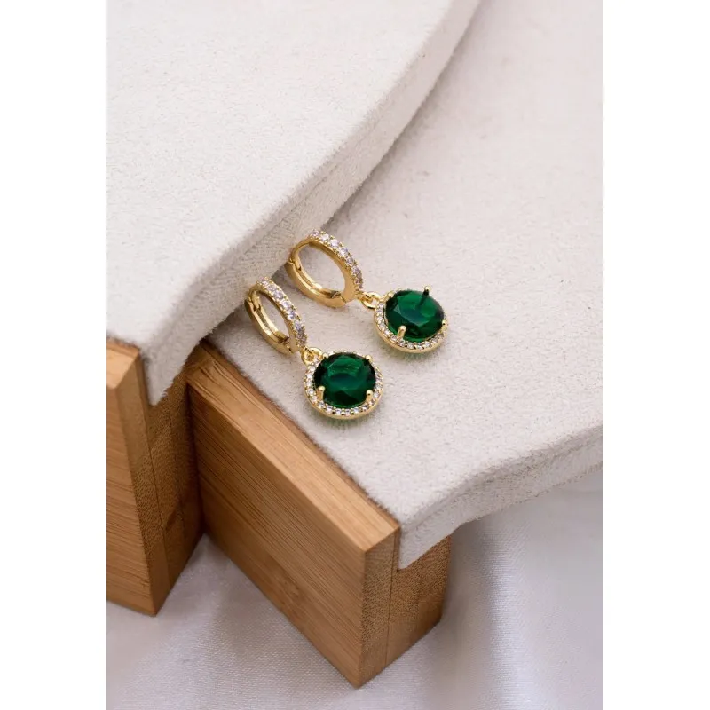 Σκουλαρίκια Emerald Drop χρυσά Σκουλαρίκια Emerald Drop χρυσά